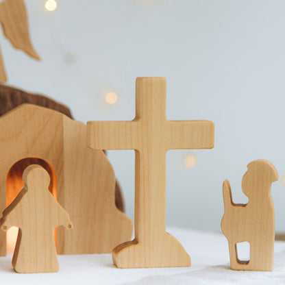 Easter 10pcs/set He is Risen with Angels Wooden Desktop Ornament