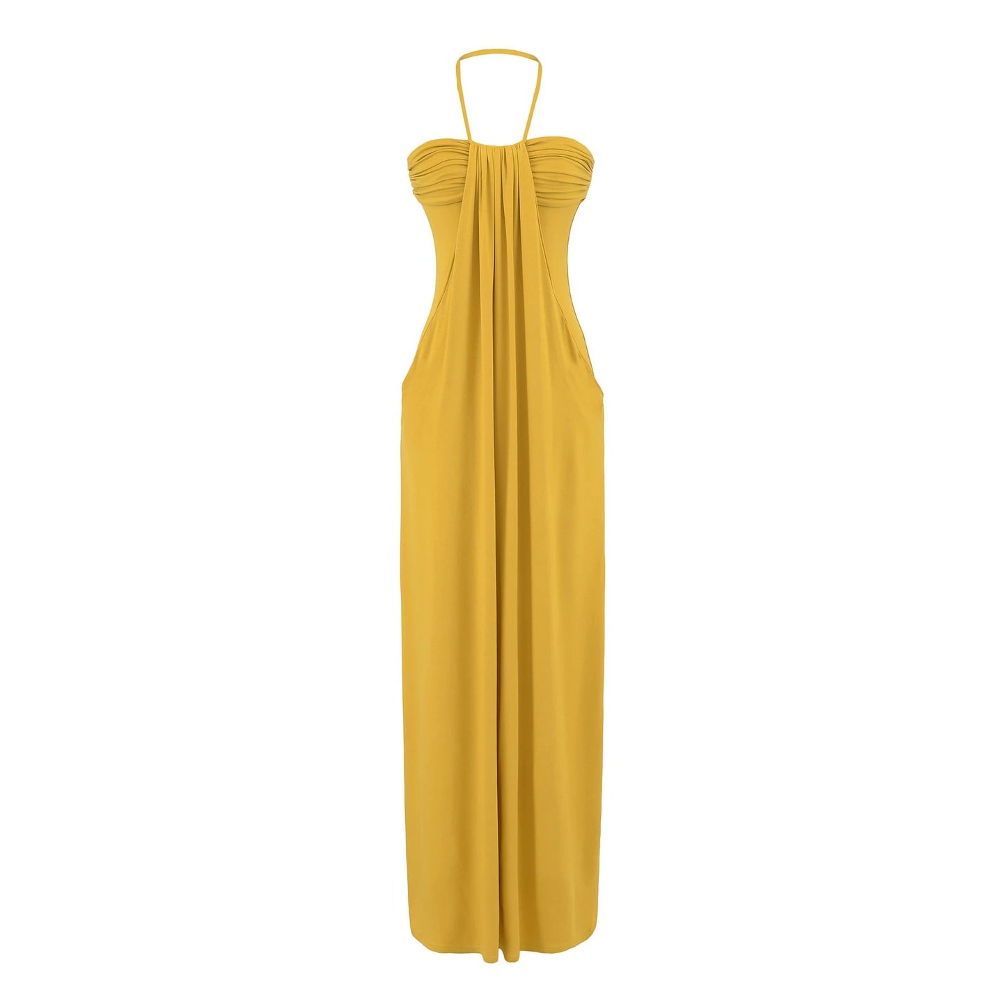 Halter Tie Back Maxi Dress with Pockets