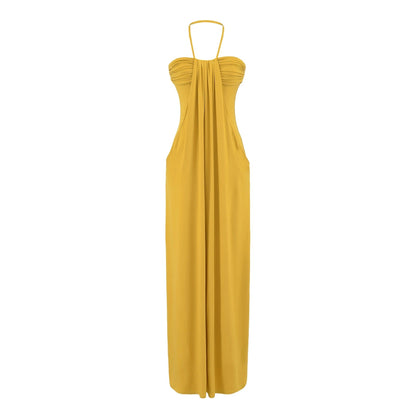 Halter Tie Back Maxi Dress with Pockets