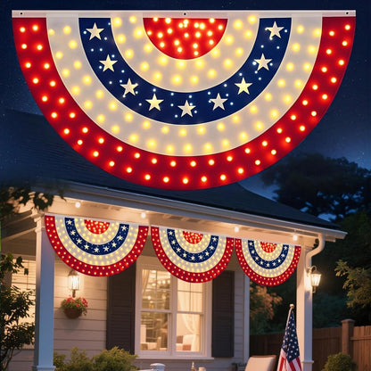 🏆Flash Sale-49% OFF⚡ 50K+ SOLD! 3 x 6 Ft LED Patriotic Bunting Banner for America’s 250th