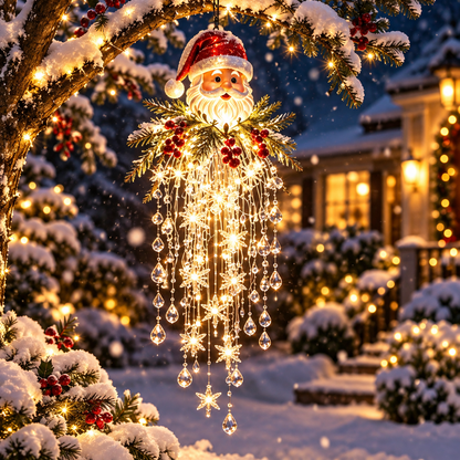 ❄️Christmas Snowflake LED Cascade Lights – Crystal Style Hanging Decor for Holiday