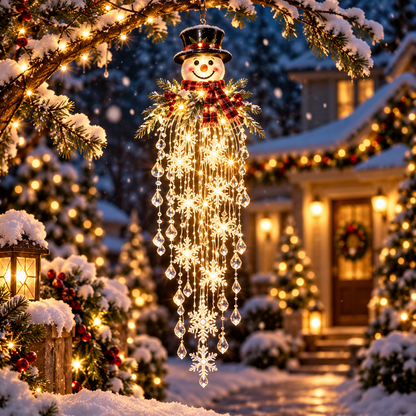 ❄️🎅Crystal Cascade Christmas Snowflake LED Hanging Light