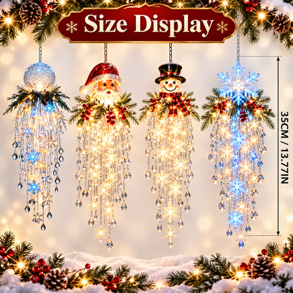 ❄️🎅Crystal Cascade Christmas Snowflake LED Hanging Light
