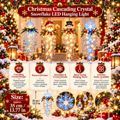 ❄️🎅Crystal Cascade Christmas Snowflake LED Hanging Light
