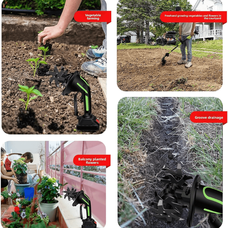Livelydayin™ Multifunctional 2-in-1 Cordless Tiller & Cultivator with Telescopic Pole