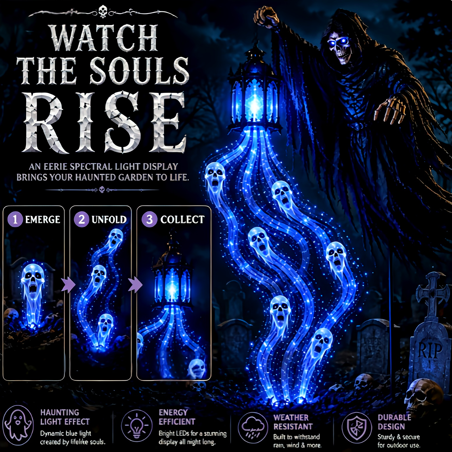 🎁Today 50% OFF🎁💀Halloween Soul Harvester Animated Garden Light