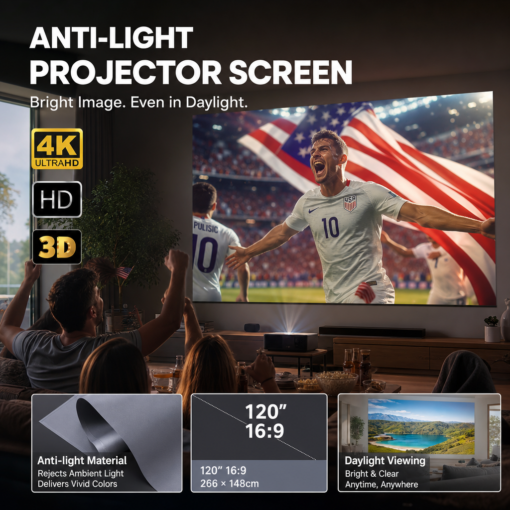 🔥World Cup Mega Sale - 50% OFF⚽️Backlit Projection Screen (16:9)🎥✨