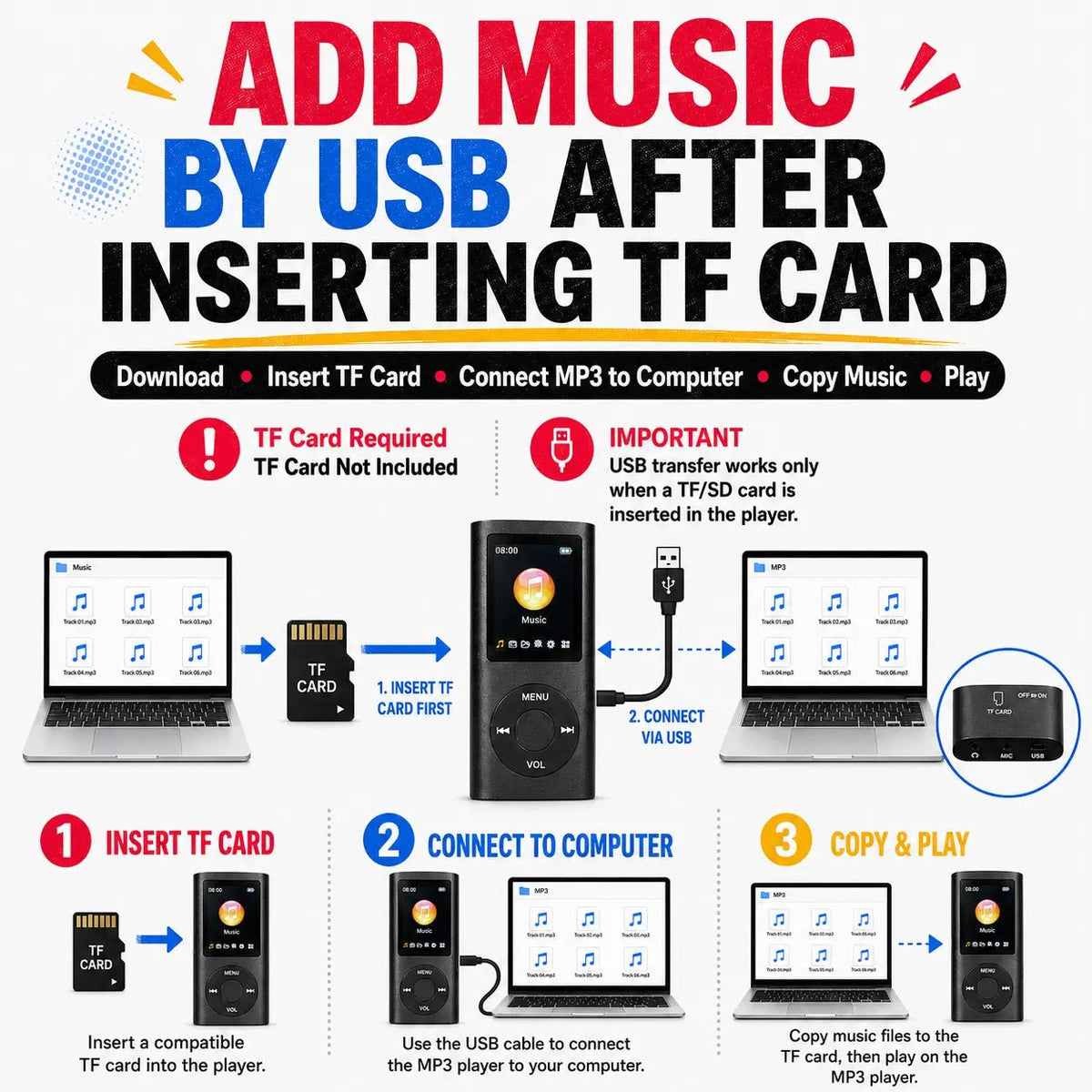 🔥 HOT SALE! 🎶 Portable MP3 Music Player – Pocket-Sized Digital Music Player with LCD Screen & TF Card Support ✨