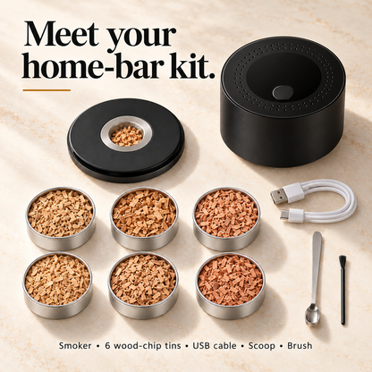 🍺 Electric Whiskey Smoker Kit — Rechargeable, No Butane
