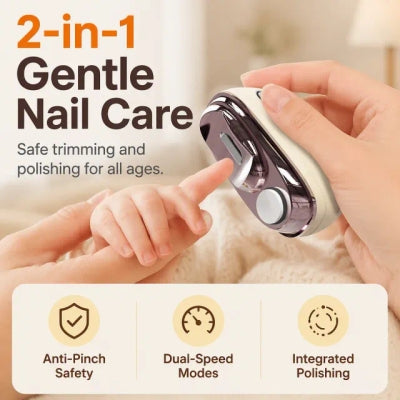⏳Time-Limited Special⏰2-in-1 Smart Electric Nail Trimmer u0026 Polisher for All Ages 👨‍👩‍👧‍👦 – Blade-Free, Blood-Free u0026 Stress-Free Nail Care! 💅