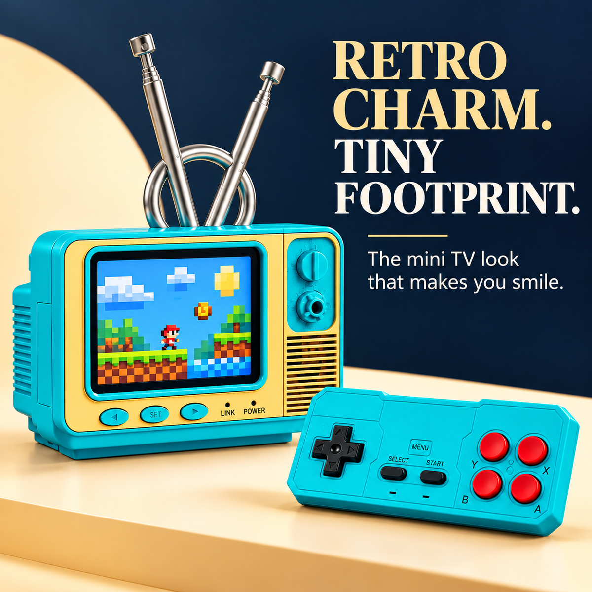 🎮 Mini Retro TV Game Console | 308 Games & Gamepad
