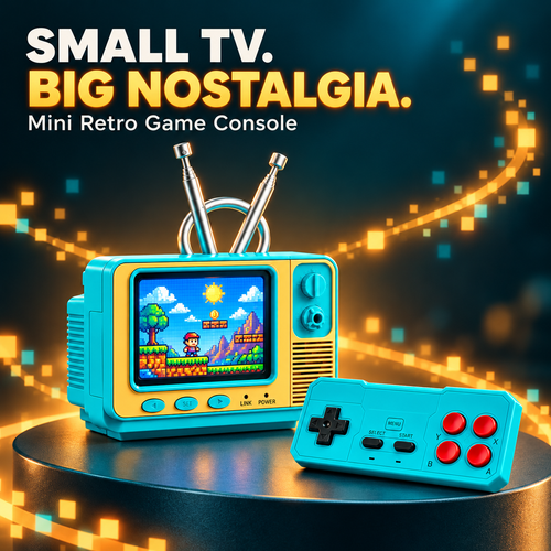 🎮 Mini Retro TV Game Console | 308 Games & Gamepad