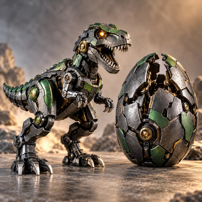 🔥LAST DAY 49% OFF -🐉 Mechanical Dragon Egg – Black & Crimson Dragon with Folding Wings & Armored Details