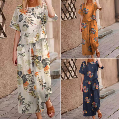 🔥Hot Sale Deals-Women's Loose Print Top ＆ Pants 2-Piece Set