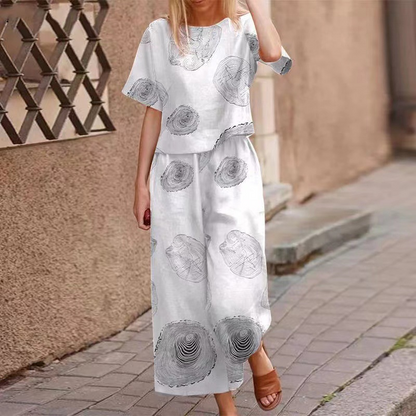 🔥Hot Sale Deals-Women's Loose Print Top ＆ Pants 2-Piece Set
