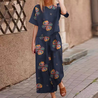 🔥Hot Sale Deals-Women's Loose Print Top ＆ Pants 2-Piece Set