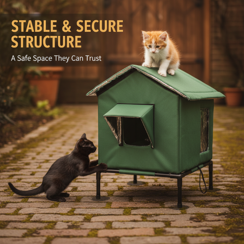 🎁🐈 All-Weather Elevated Outdoor Cat House – Waterproof Oxford Cloth, Thermal Aluminum Lining & Foldable Design 🌧️