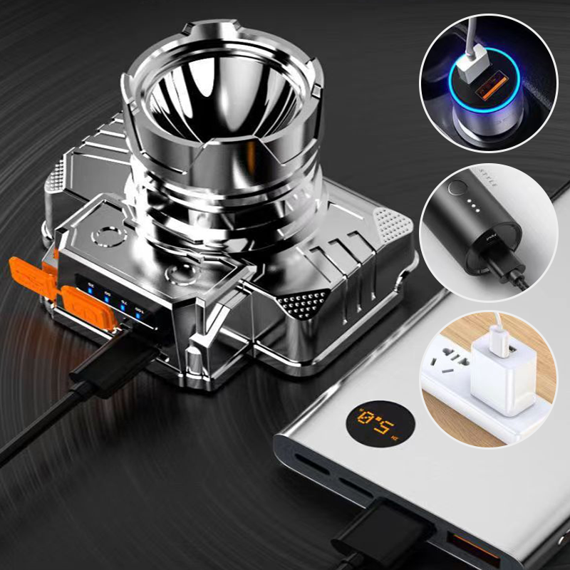 🐟 [Bright Gift: Hot Sale 80% OFF👍 – Limited Time!⏰] Portable Waterproof Smart LED Headlamp – Outdoor Fishing Essential, Motion Sensor, USB Charging. Hands-Free & Reliable
