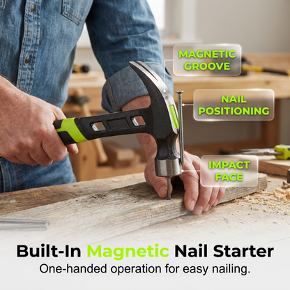 🔨🏗️Extra-sturdy Multi-purpose Claw Hammer – Professional-quality And Heat-treated – With A Non-slip Handle, Ideal For Fitting Window Frames, Demolition Work, Or DIY Projects – Durable And Well-balanced🛠️