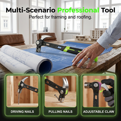 🔨🏗️Extra-sturdy Multi-purpose Claw Hammer – Professional-quality And Heat-treated – With A Non-slip Handle, Ideal For Fitting Window Frames, Demolition Work, Or DIY Projects – Durable And Well-balanced🛠️
