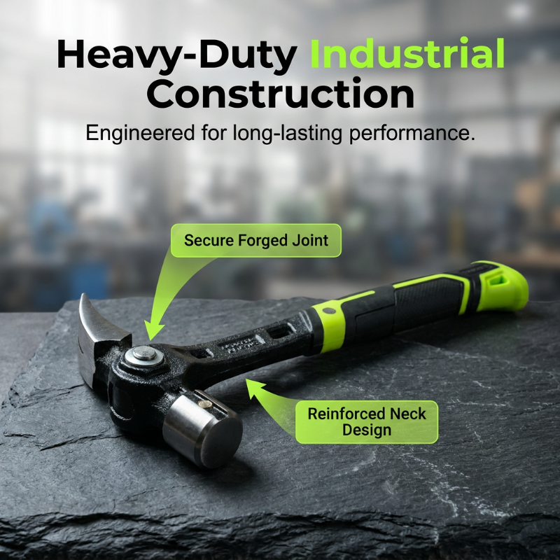 🔨🏗️Extra-sturdy Multi-purpose Claw Hammer – Professional-quality And Heat-treated – With A Non-slip Handle, Ideal For Fitting Window Frames, Demolition Work, Or DIY Projects – Durable And Well-balanced🛠️
