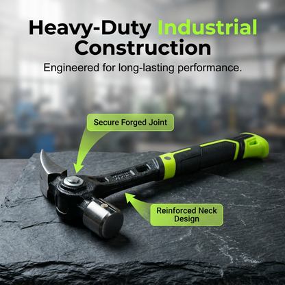 🔨🏗️Extra-sturdy Multi-purpose Claw Hammer – Professional-quality And Heat-treated – With A Non-slip Handle, Ideal For Fitting Window Frames, Demolition Work, Or DIY Projects – Durable And Well-balanced🛠️