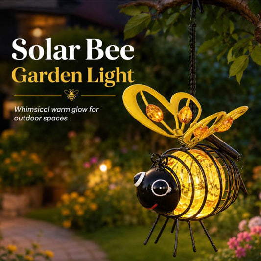 🌙 50% OFF – Solar Bee Light, Warm Amber Glow, Flicker-Free, Indoor/Outdoor