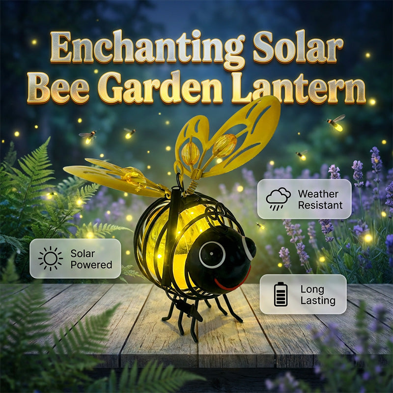 🌙 50% OFF – Solar Bee Light, Warm Amber Glow, Flicker-Free, Indoor/Outdoor