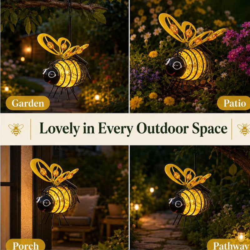 🌙 50% OFF – Solar Bee Light, Warm Amber Glow, Flicker-Free, Indoor/Outdoor