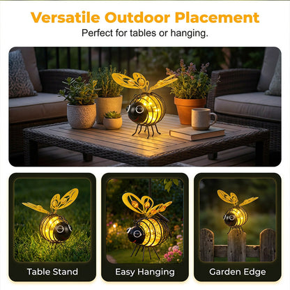 🌙 50% OFF – Solar Bee Light, Warm Amber Glow, Flicker-Free, Indoor/Outdoor