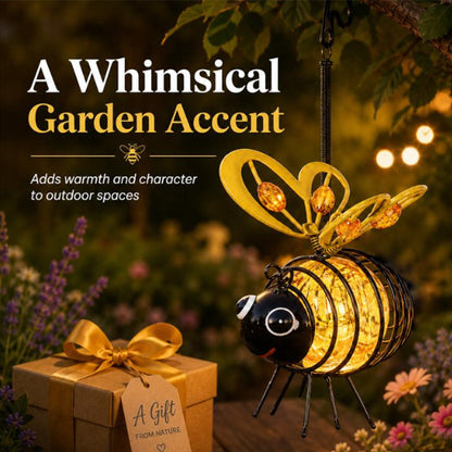🌙 50% OFF – Solar Bee Light, Warm Amber Glow, Flicker-Free, Indoor/Outdoor