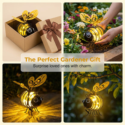 🌙 50% OFF – Solar Bee Light, Warm Amber Glow, Flicker-Free, Indoor/Outdoor
