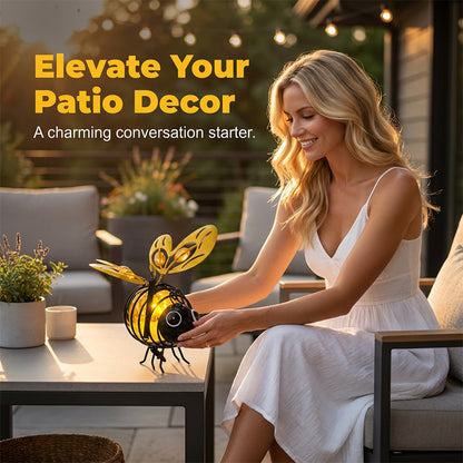 🌙 50% OFF – Solar Bee Light, Warm Amber Glow, Flicker-Free, Indoor/Outdoor