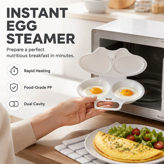 🔥2026 BEST SELLER🔥💞50K+ Sold!🍳🎁 50% OFF! Microwave Egg PoacherDualCavity NonStick, Easy To Clean. Healthier Alternative To Frying, Great For Home Kitchen 🏡✅