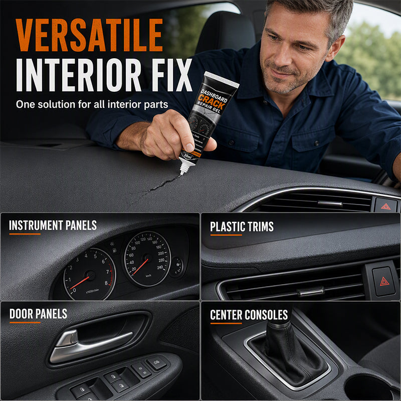 🚗50% OFF NOW! Professional Crack Repair Gel‑Quick‑Drying Seamless Filler with UV Protection, Auto Interior Restoration Cream for Cracked Leather & Plastic Dashboards