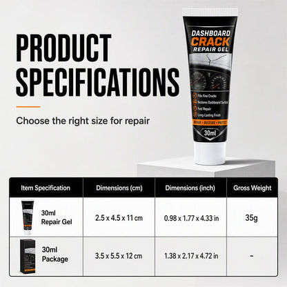 🚗50% OFF NOW! Professional Crack Repair Gel‑Quick‑Drying Seamless Filler with UV Protection, Auto Interior Restoration Cream for Cracked Leather & Plastic Dashboards