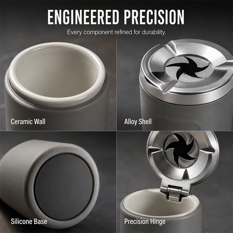 🎉 2026 Sale-Rotating Car Ashtray with Ceramic Inner Liner