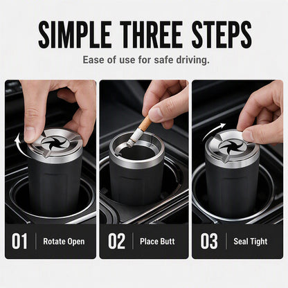 🎉 2026 Sale-Rotating Car Ashtray with Ceramic Inner Liner