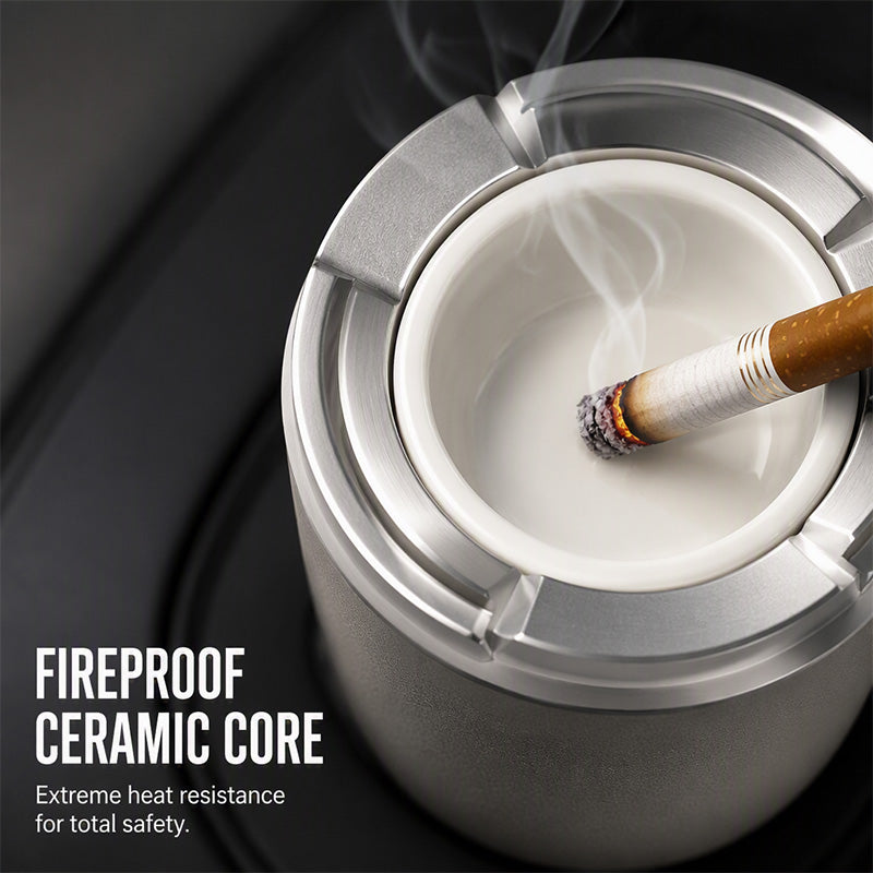 🎉 2026 Sale-Rotating Car Ashtray with Ceramic Inner Liner