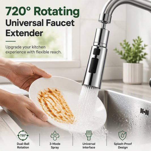 🚰Universal 720° Swivel Faucet Aerator – Fits 20mm & 22mm Sink Taps