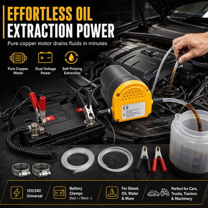 🚗 12V/24V Electric Oil Transfer Pump – Self-Priming Fluid Extractor