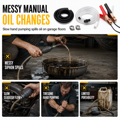 🔧 12V/24V Electric Oil Transfer Pump – Self-Priming Fluid Extractor