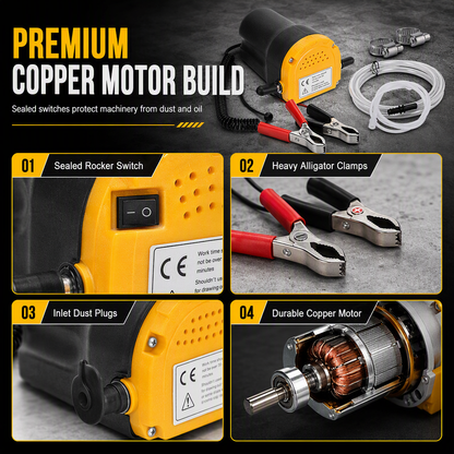 🔧 12V/24V Electric Oil Transfer Pump – Self-Priming Fluid Extractor