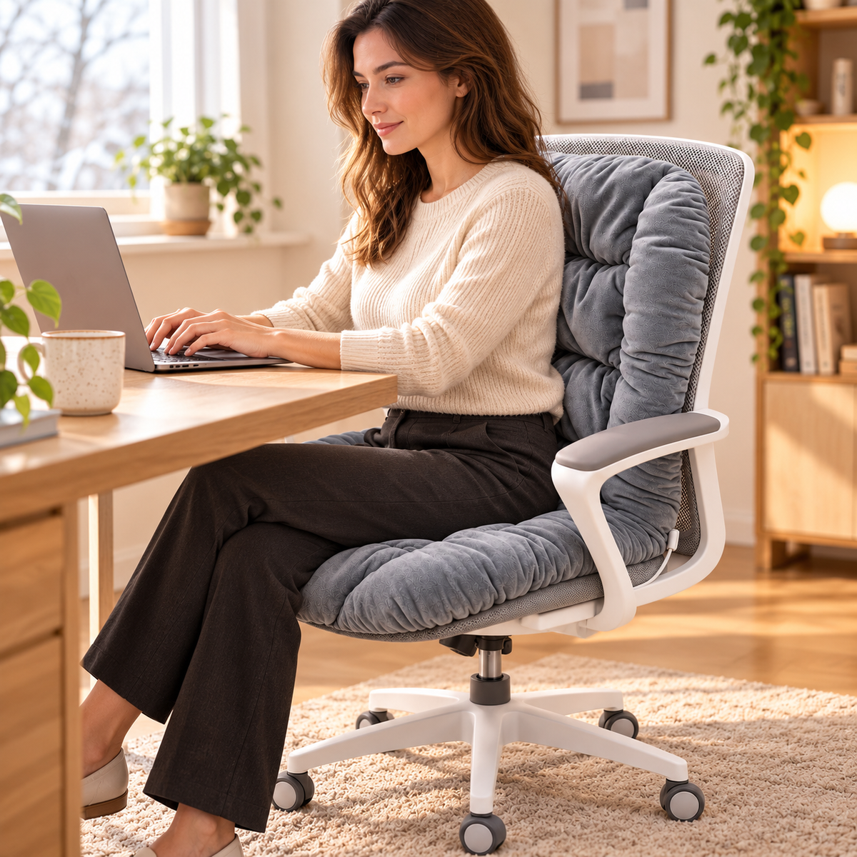 🔥Last Day 50% OFF🎁 Heated Seat & Back Cushion – Plush Chair Warmer