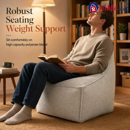 Unstuffed Square Pouf Cover | Storage Ottoman Slipcover for Living Room, Bedroom & Clothes Storage, Washable 45x45x23cm