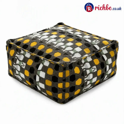 Unstuffed Square Pouf Cover | Storage Ottoman Slipcover for Living Room, Bedroom & Clothes Storage, Washable 45x45x23cm