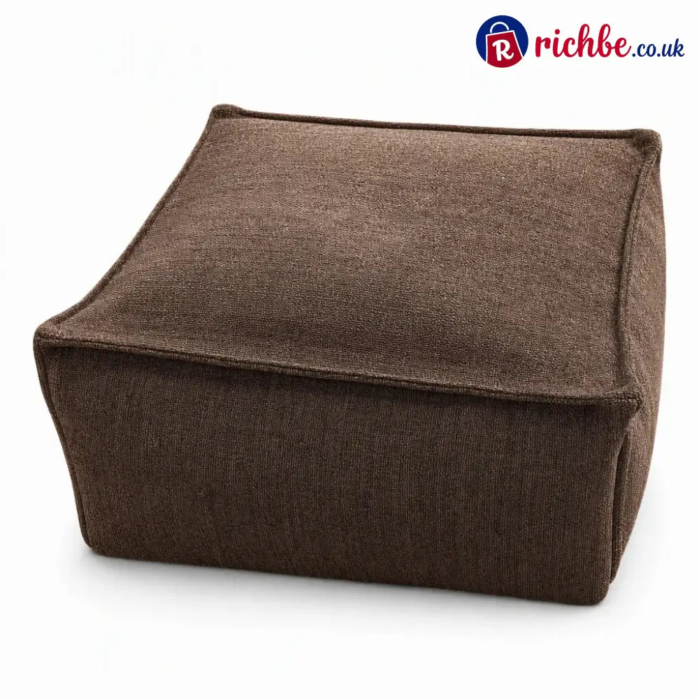 Unstuffed Square Pouf Cover | Storage Ottoman Slipcover for Living Room, Bedroom & Clothes Storage, Washable 45x45x23cm