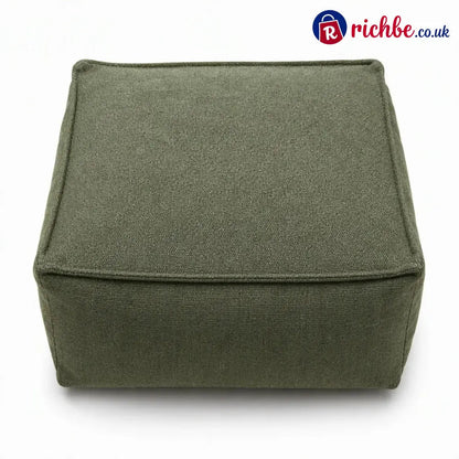 Unstuffed Square Pouf Cover | Storage Ottoman Slipcover for Living Room, Bedroom & Clothes Storage, Washable 45x45x23cm