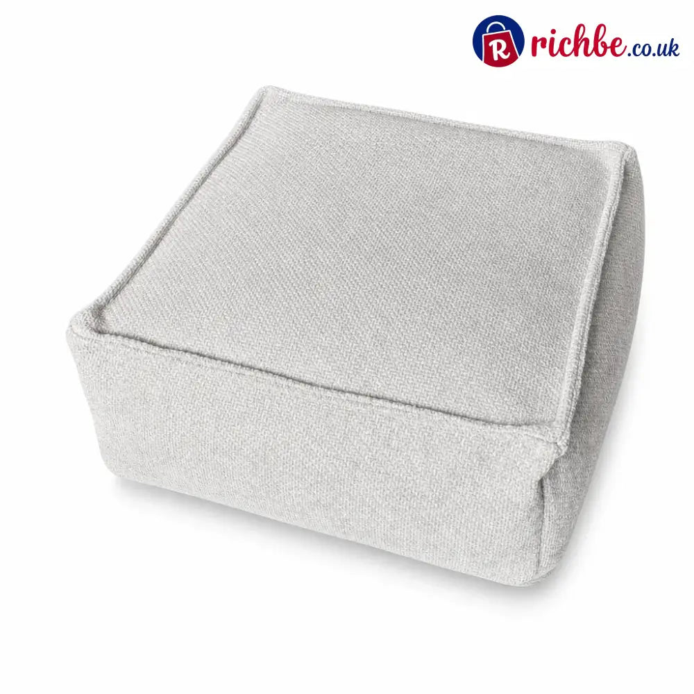 Unstuffed Square Pouf Cover | Storage Ottoman Slipcover for Living Room, Bedroom & Clothes Storage, Washable 45x45x23cm