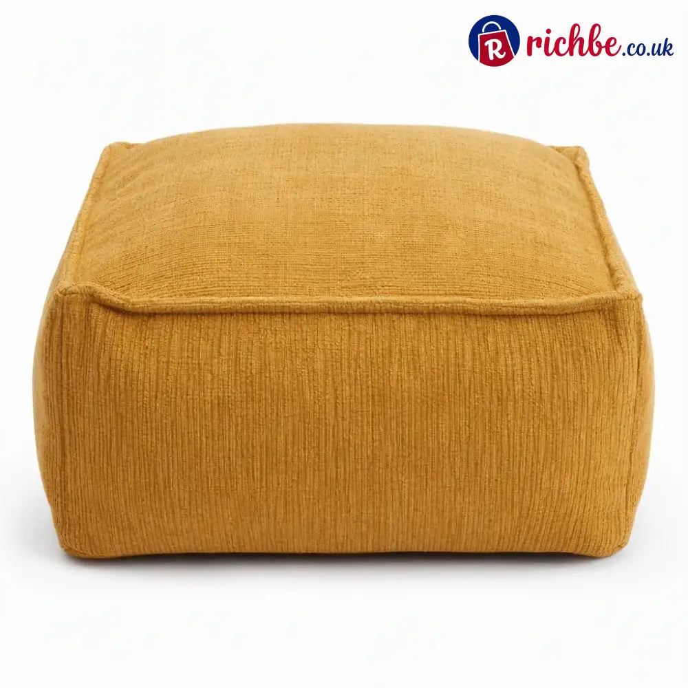 Unstuffed Square Pouf Cover | Storage Ottoman Slipcover for Living Room, Bedroom & Clothes Storage, Washable 45x45x23cm